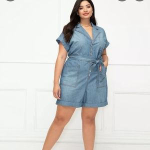 Eloquii Elements Denim Romper